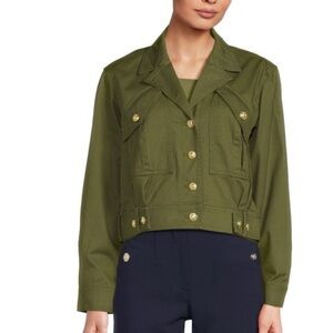 DEREK LAM 10 CROSBY Celinora Notch Lapel Cotton-Blend Jacket (450)
